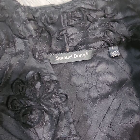 Samuel Dong Black Ribbon Mock Neck Blazer - Picture 4 of 7